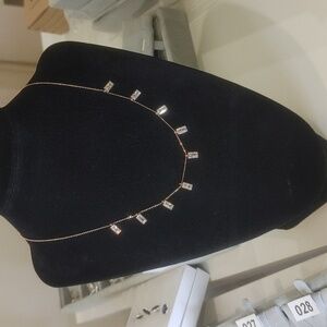 9 Stones 925 Sterling Silver Rose Gold Necklace